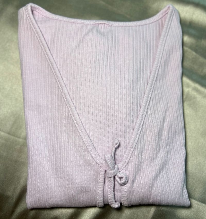 Light lavender Ribbed cardigan