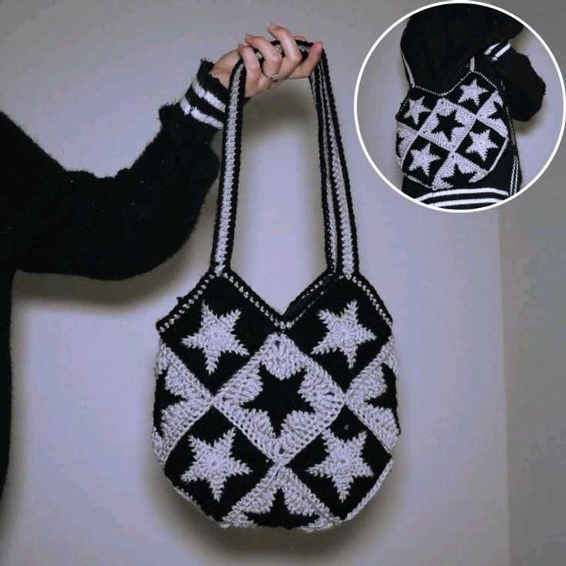 Star Crochet Tote Bag