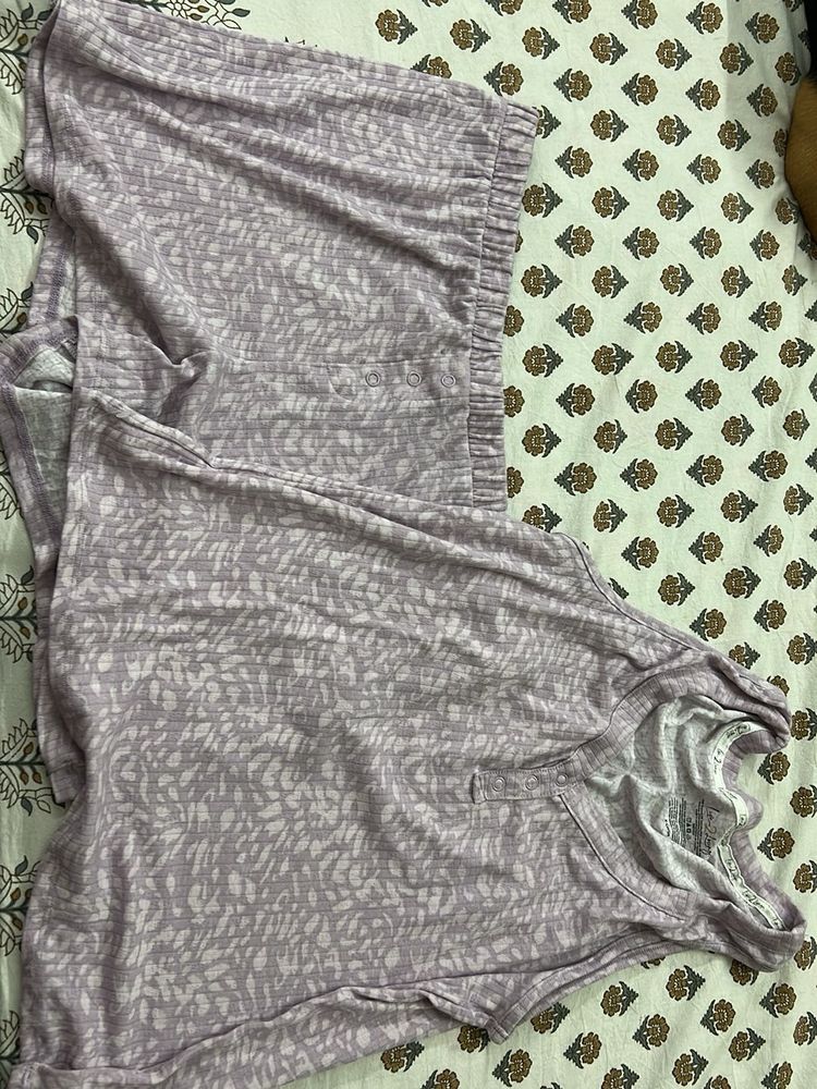 Cozy Lavender Printed Pajama Set