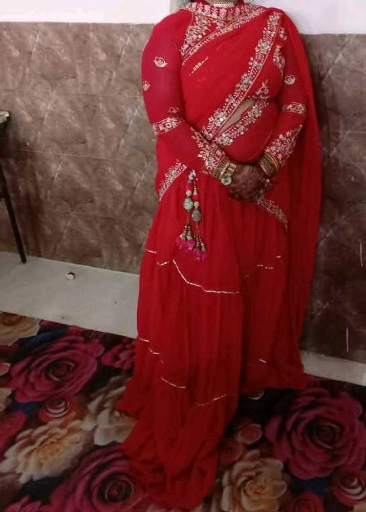 Red Embroidered Lehenga Choli Set