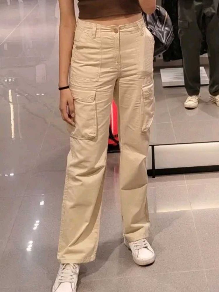 Beige Cargo Pants