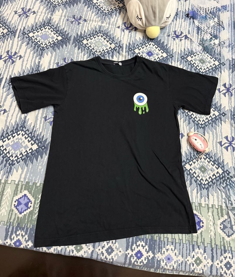 Black T-Shirt with Eye Graphic