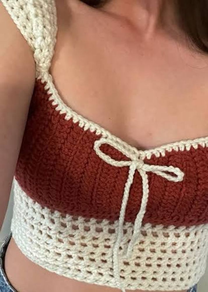 Crocheted milkmaid Crop Top