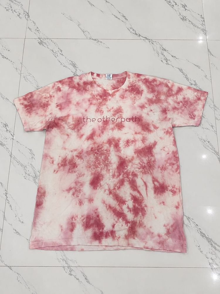 Y2k Pink and white dye oversized tee