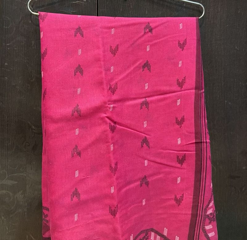 New Dark Pink Cotton Blend Saree