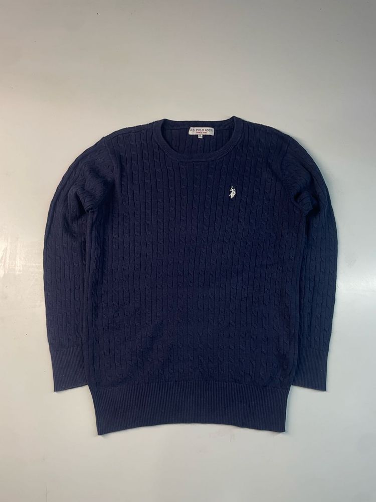 US Polo Assn Cable Knit Navy Sweater