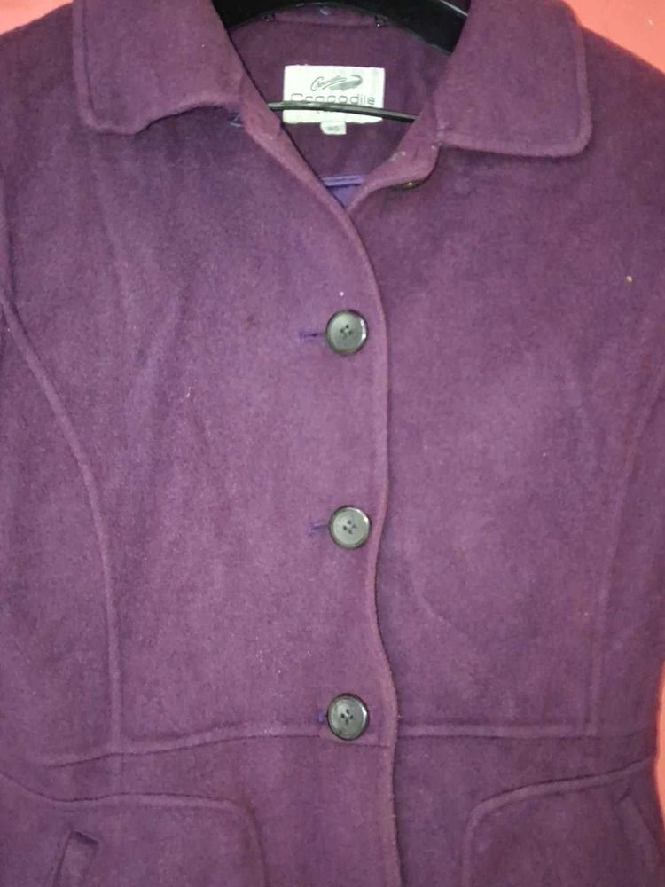 Crocodile Purple Buttoned Jacket