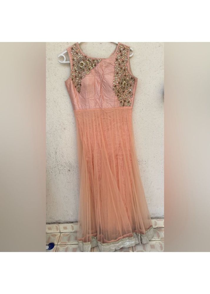 Once Worn Designer Anarkali In Pastel Shade