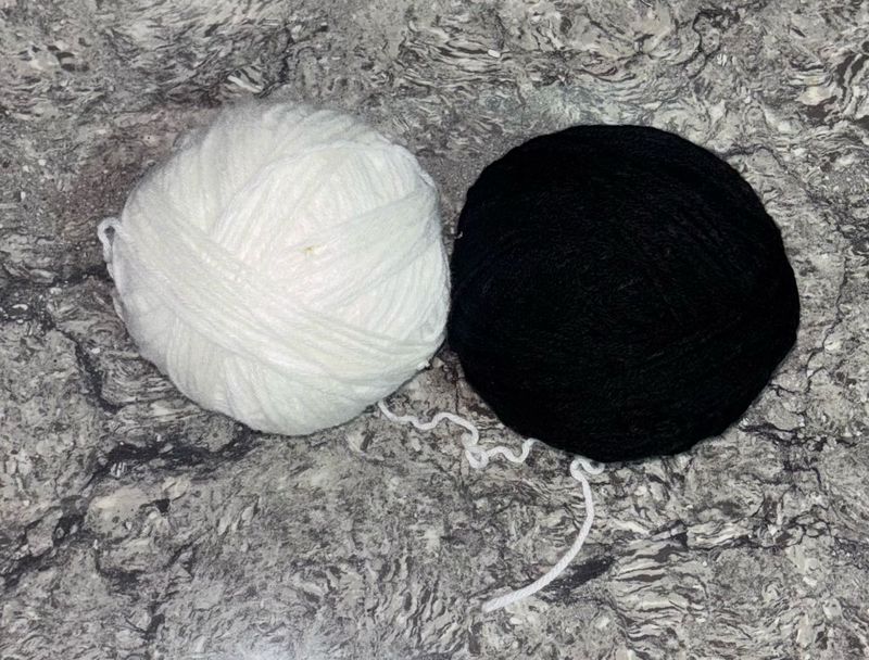 Black and White Yarn Balls