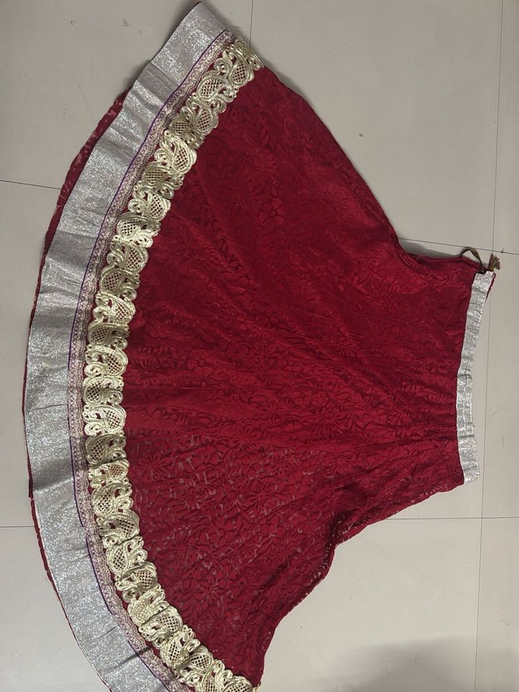 Elegant Red Ethnic Skirt