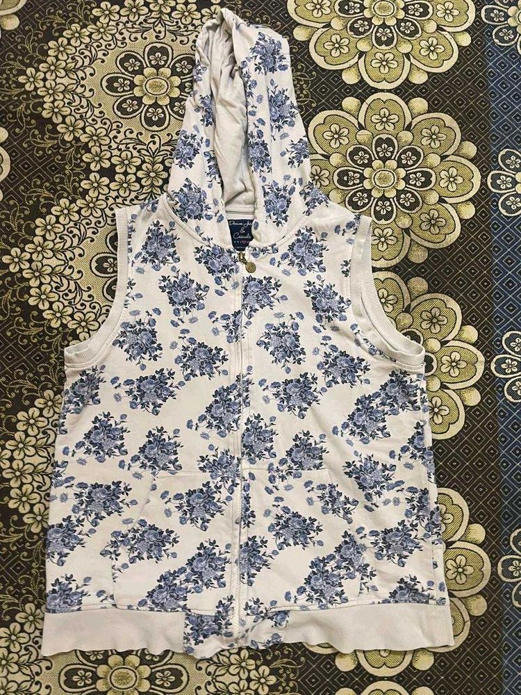 Floral Sleeveless Hoodie