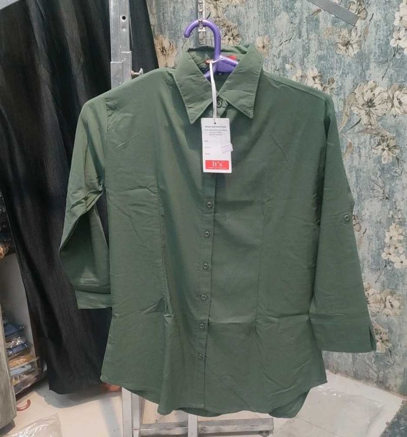 Green Button-Down Shirt