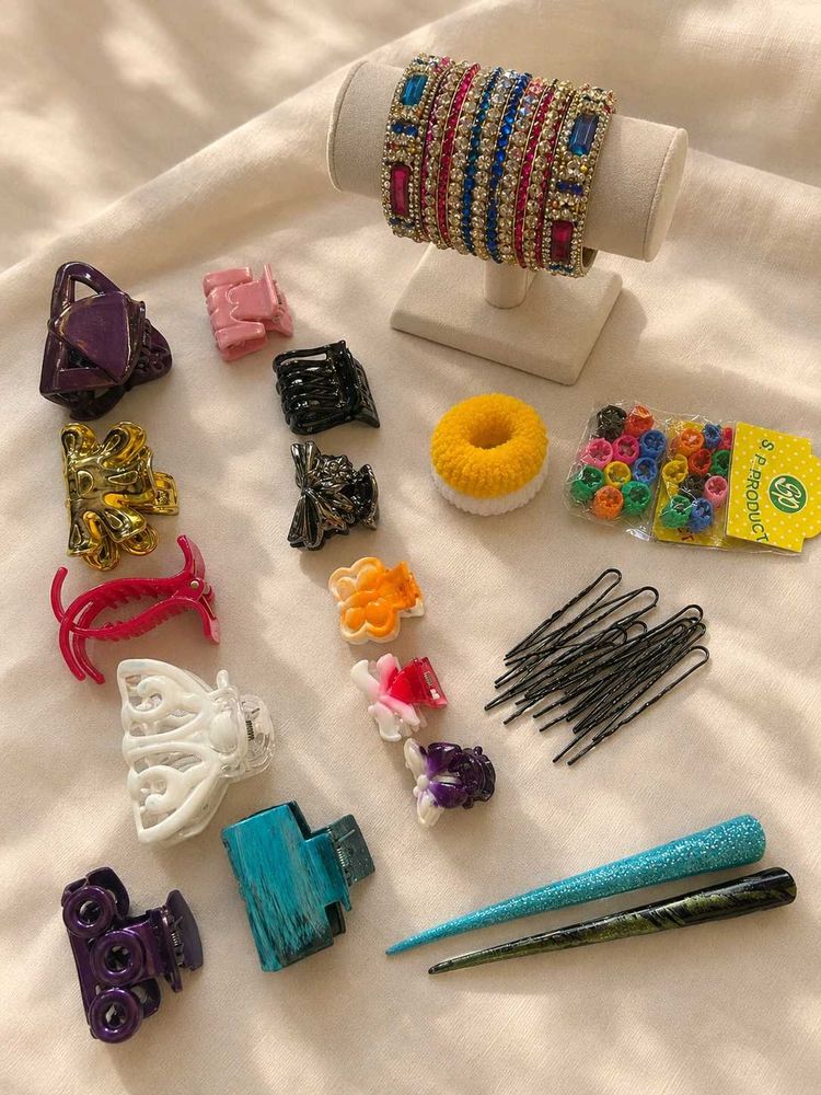 Assorted Hair Accessories &amp; Bangles Set