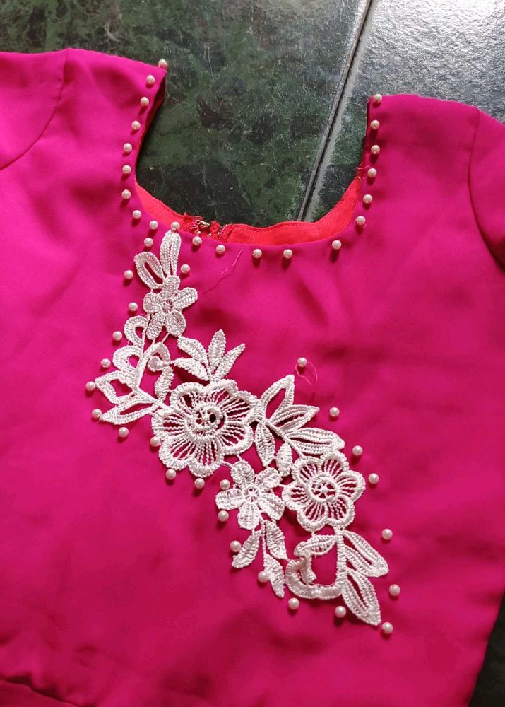 Pink Embellished frock