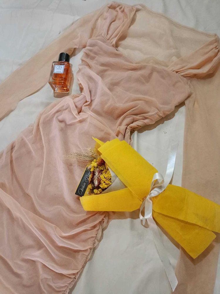 beige bodycon dress