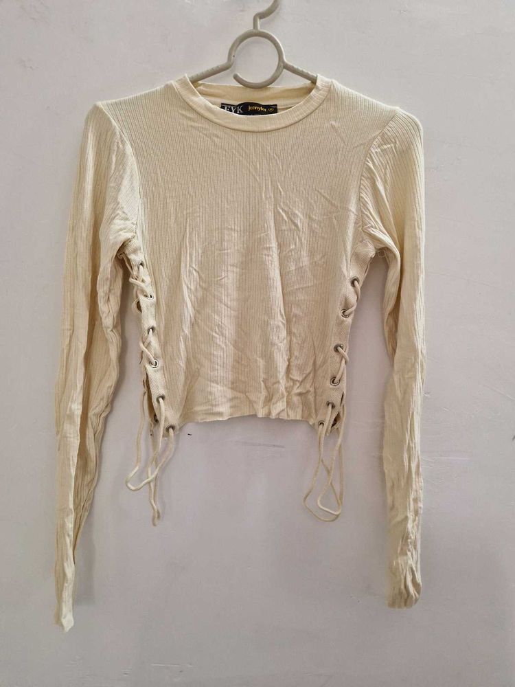 Ribbed Long Sleeve Crop Top