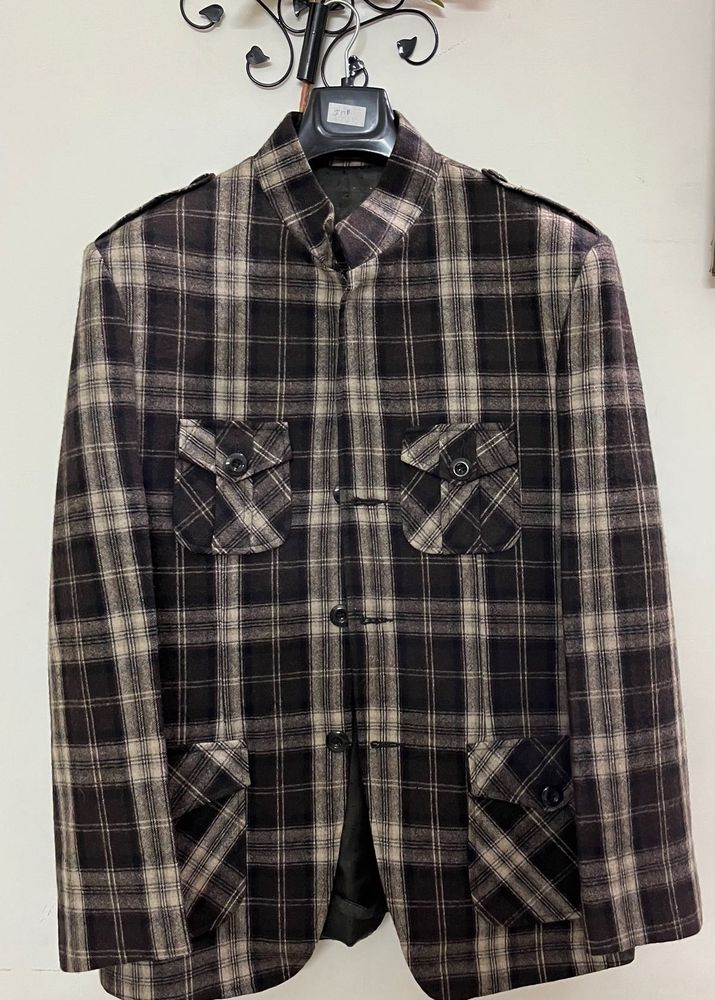 Men's Checked Ethnic Jacket