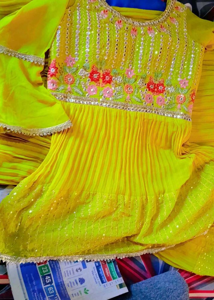 Vibrant Yellow Embroidered Kurta Set