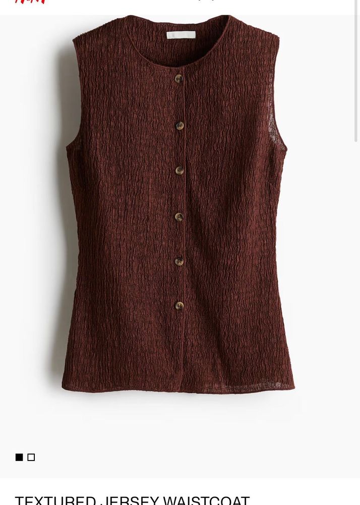 Textured Button-Up Sleeveless Top