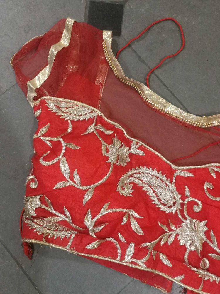 Red Embroidered Blouse