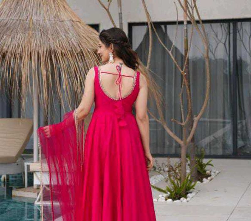 Elegant Pink Ethnic Gown