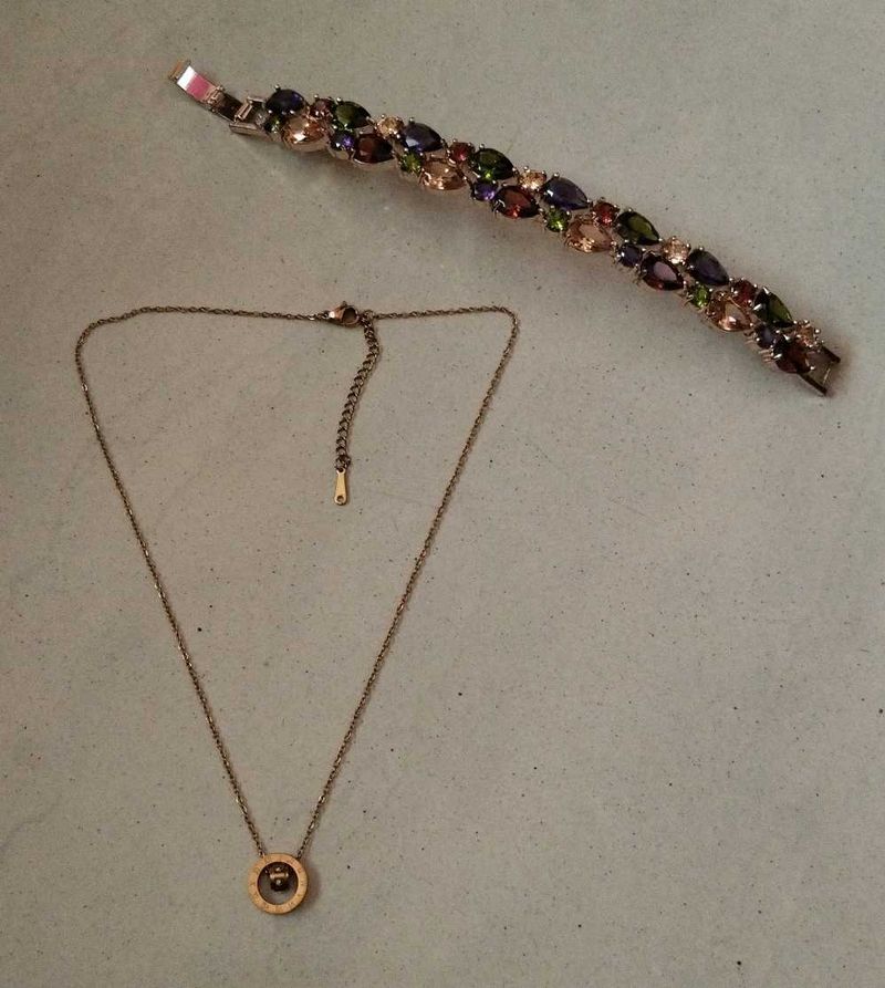 Elegant Gemstone Bracelet &amp; Necklace Set
