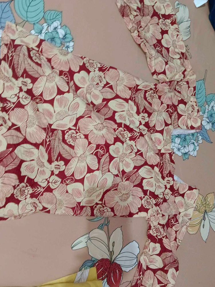 Floral Print Long Sleeve Blouse