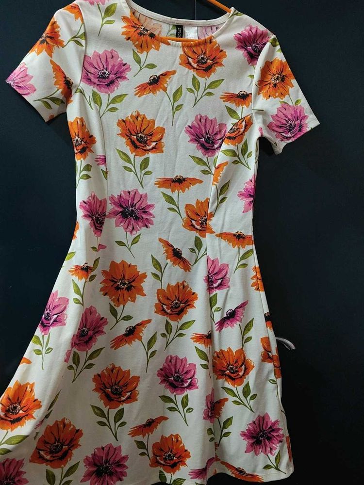 Chic Floral Print A-Line Dress
