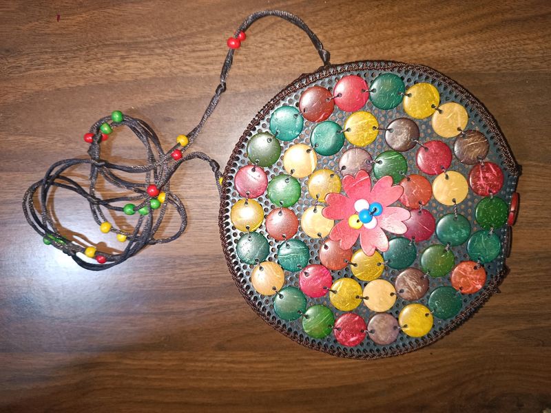 Beaded Round Sling bag