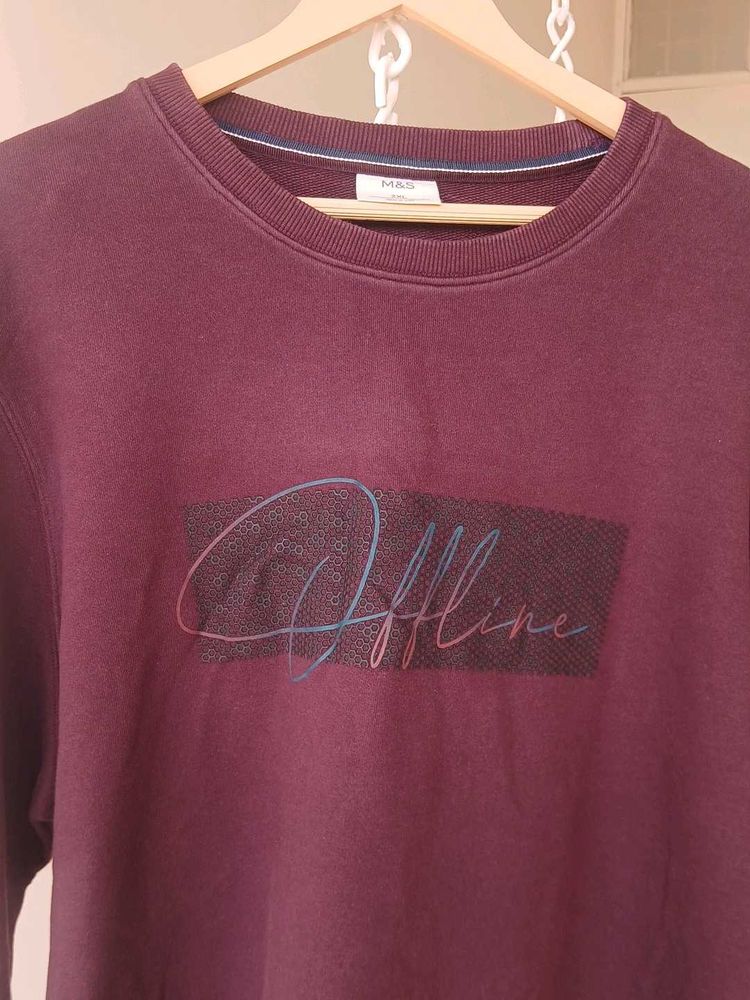 M&amp;S Burgundy "Offline" Sweatshirt