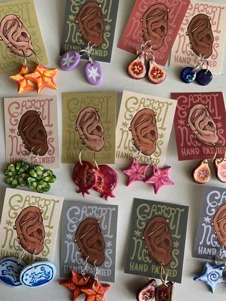 Hand-Painted Chatpate Earrings