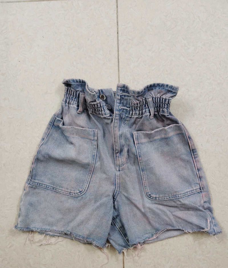 High-Waisted Denim Shorts