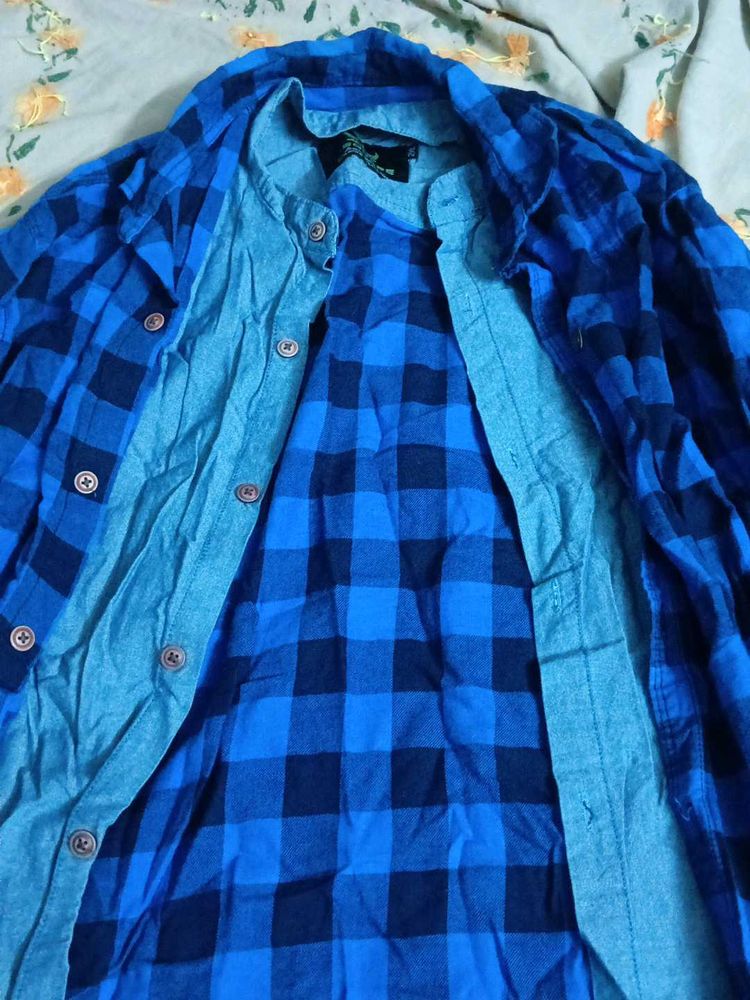 Blue Plaid Men's Shirt
