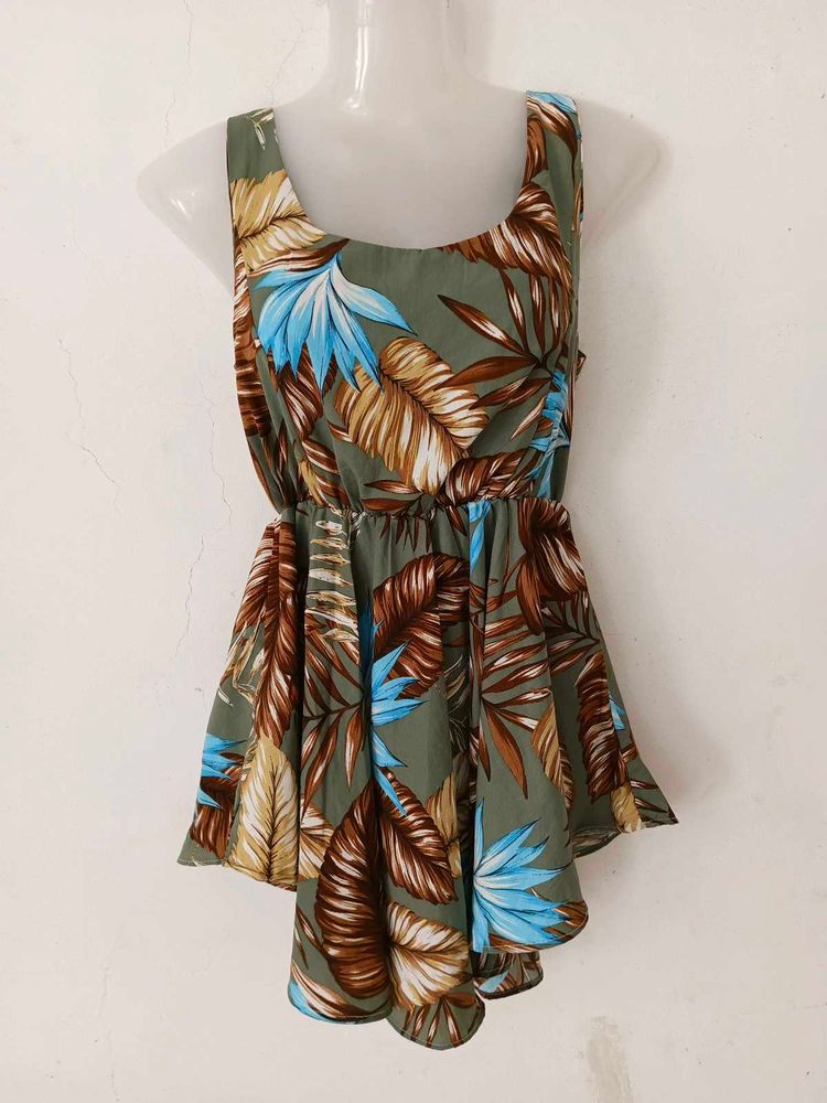Tropical Print Mini Dress