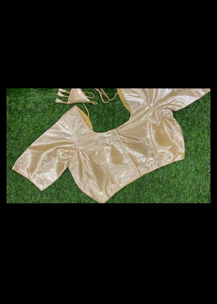 boat neck Gold Blouse