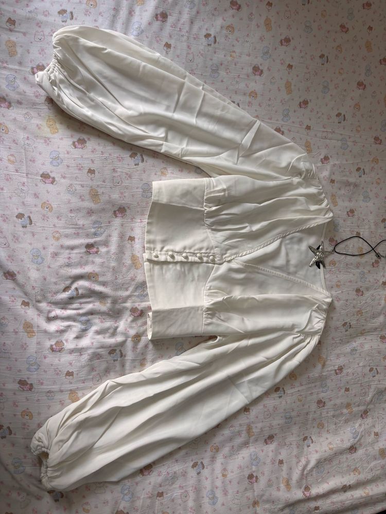 Chic White Puff Sleeve Top