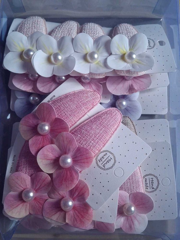 Cute Flower Hair Clips Set