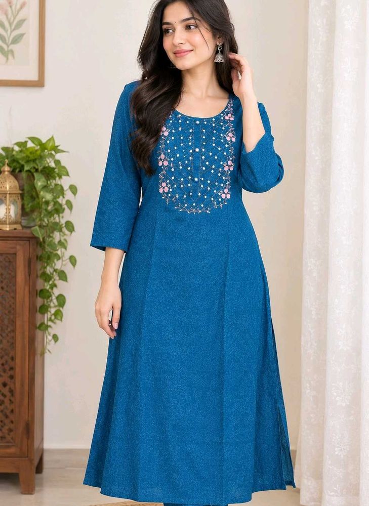 Embellished Teal Kurta