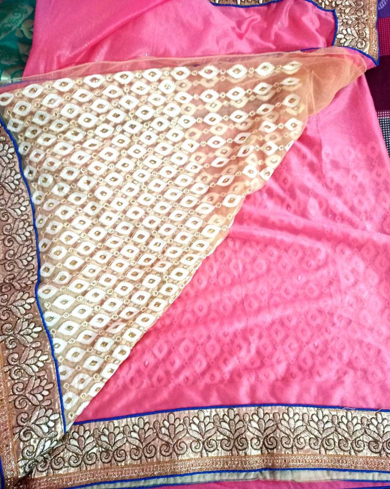 Beautiful Pink Embroidered Saree