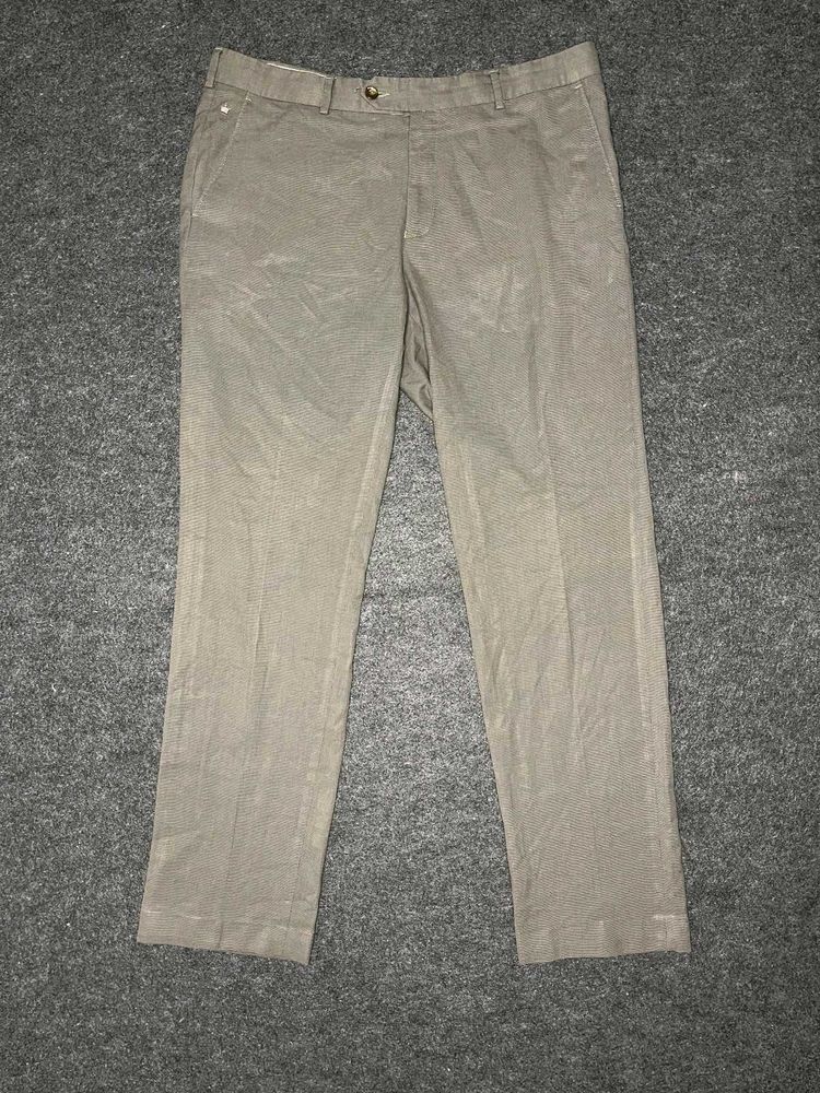 LOUIS PHILIPPE Men's Classic Beige Trousers