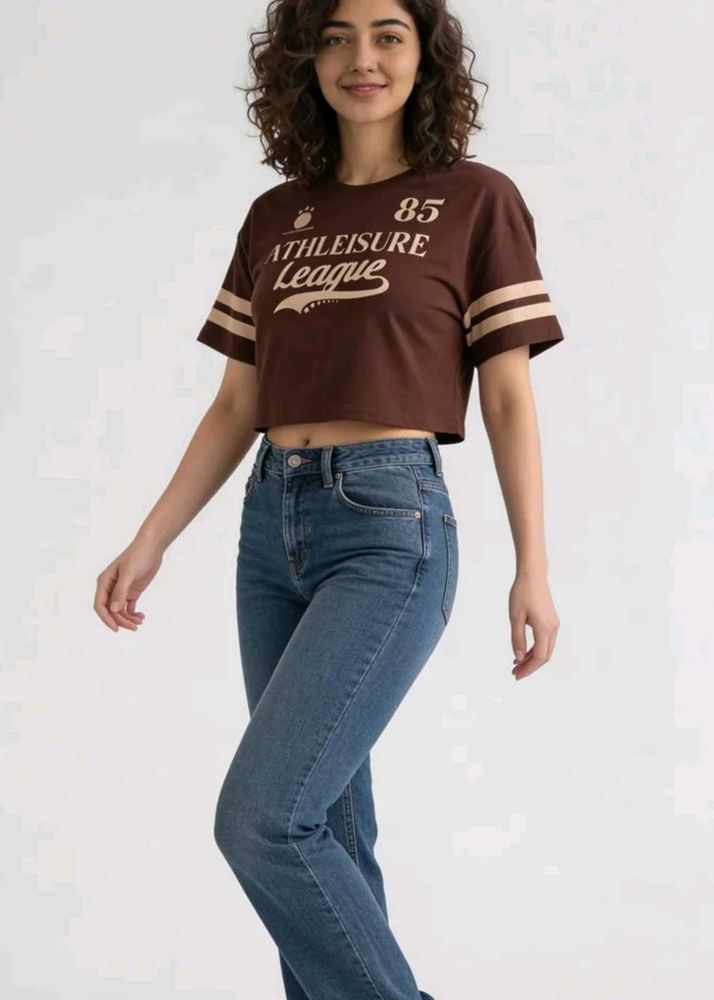 BRAND NEW ~ Cute Brown Crop top 🤎