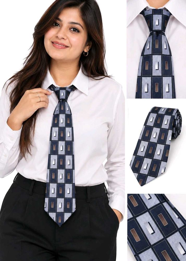 Haggar Geometric Pattern 100% Silk Tie