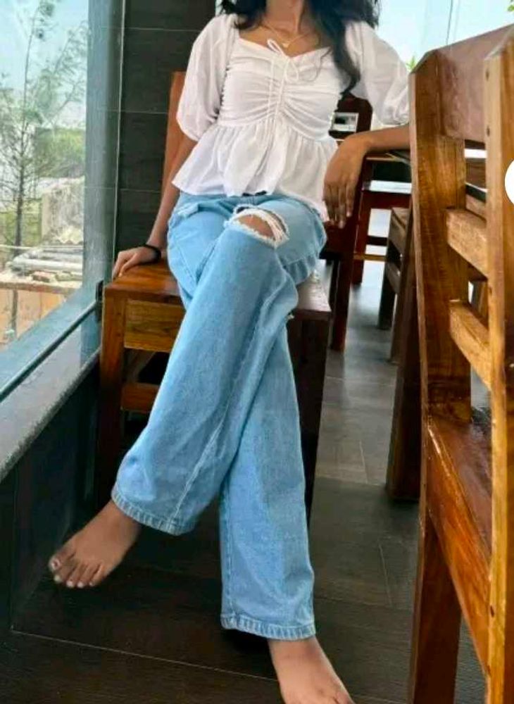 Chic White Peplum Top