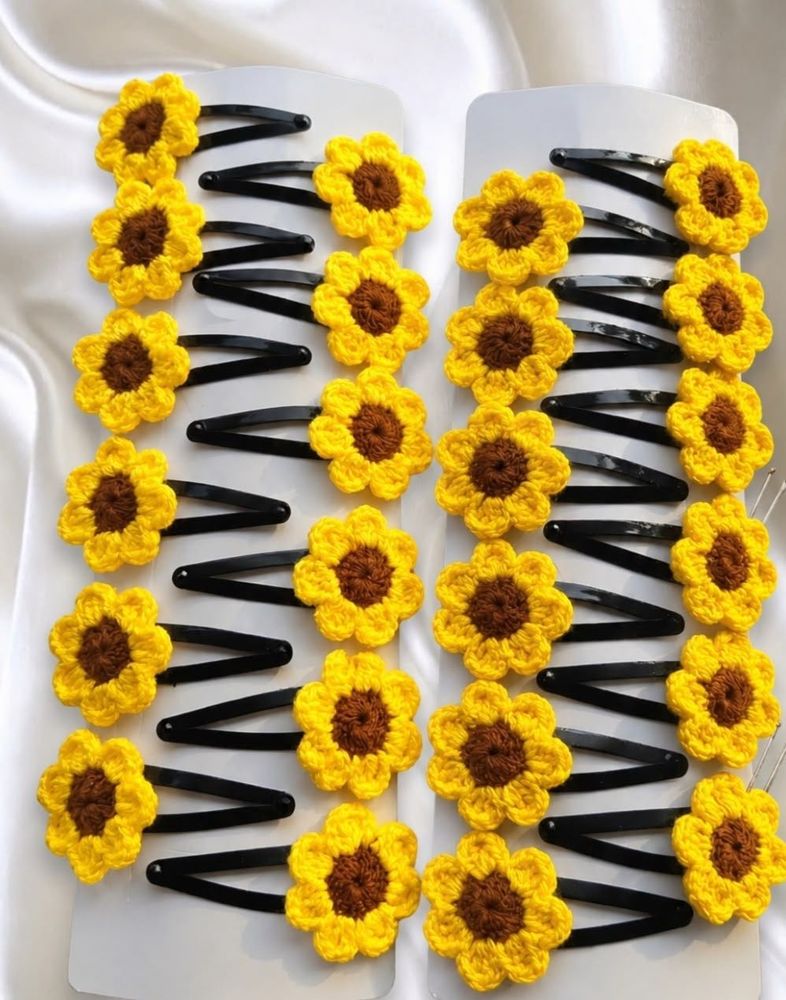 Sunflower Hair Clips Set