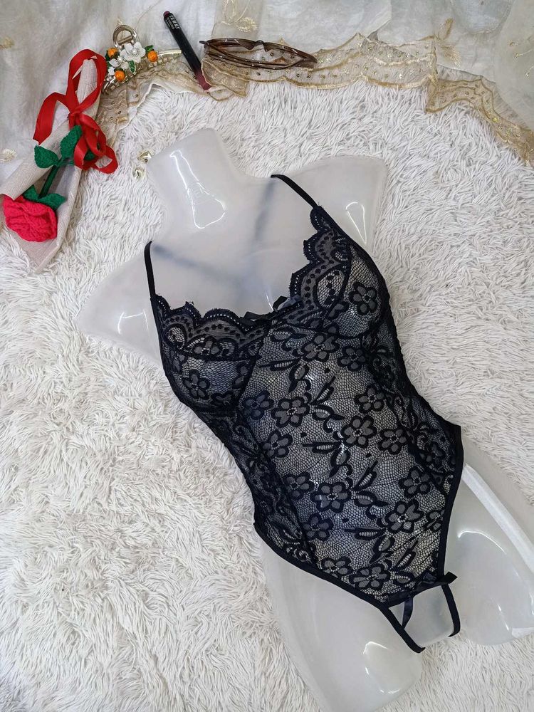 Elegant Black Lace Bodysuit