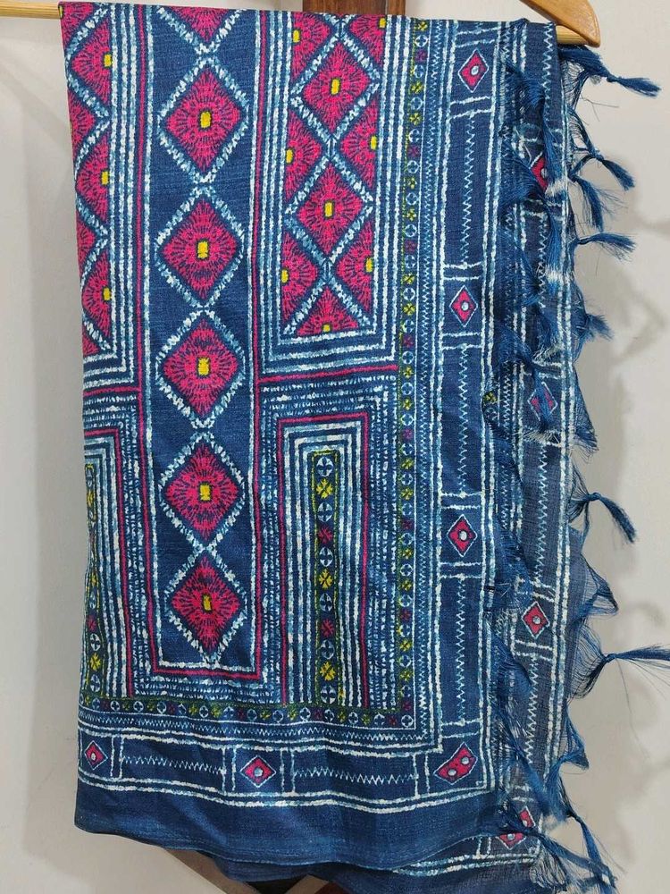 Boho Diamond Print Dupatta with Tassels