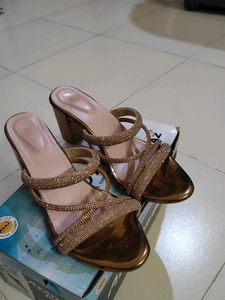 Sparkling Embellished Block Heels