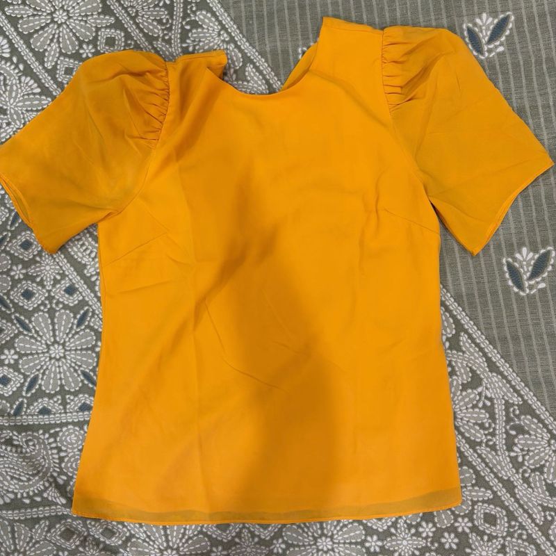Yellow Puff Sleeve Top