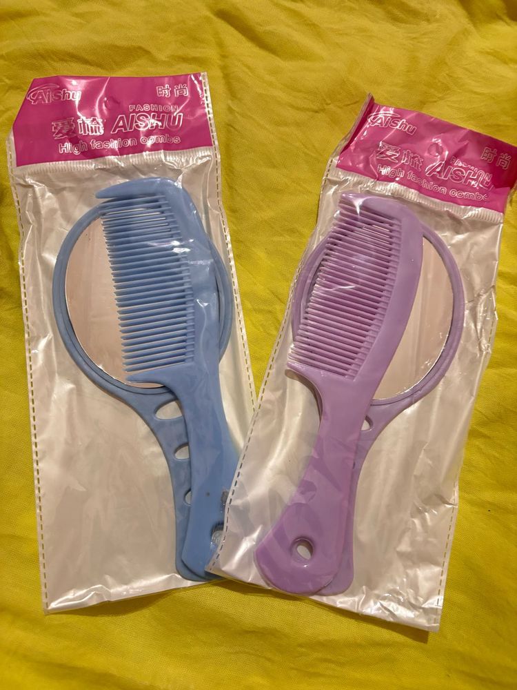 Cute Comb &amp; Mirror Set