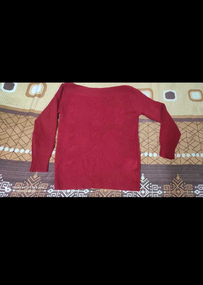 Red Knitted Pullover